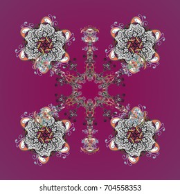 Vector illustration. Isolated of vector snowflakes. Snowflakes collection. Fine winter ornament.