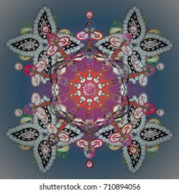Vector illustration. Isolated of vector snowflakes. Snowflakes collection. Fine winter ornament.