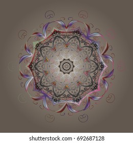 Vector illustration with isolated snowflakes. Symbol of winter. Isolated watercolor snowflakes on colorful background. Beautiful decoration.