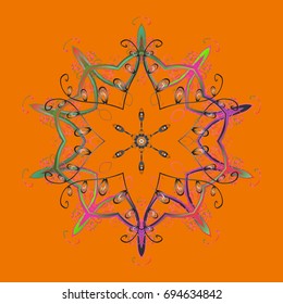 Vector illustration with isolated snowflakes. Symbol of winter. Beautiful decoration.