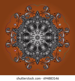 Vector illustration with isolated snowflakes. Symbol of winter. Isolated watercolor snowflakes on colored background. Beautiful decoration with copy space (place for your text).