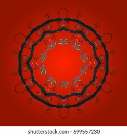 Vector illustration with isolated snowflakes. Symbol of winter. Isolated watercolor snowflakes on colorful background. Beautiful decoration.