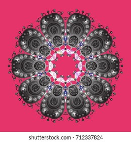 Vector illustration with isolated snowflakes. Symbol of winter. Beautiful decoration. Isolated watercolor snowflakes on colorful background.