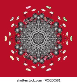 Vector illustration with isolated snowflakes. Isolated watercolor snowflakes on colored background. Beautiful decoration. Symbol of winter.