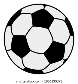 Vector illustration of an isolated soccer ball on a white background. Simple flat style.