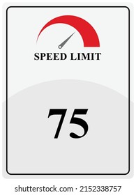 Vector illustration of isolated speed limit signboard.
