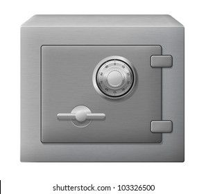 Vector illustration of isolated steel safe box