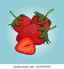 Vector illustration of isolated strawberry design.