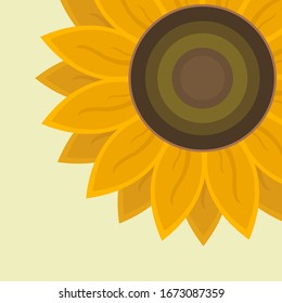 Vector illustration of an isolated sunflower on a white background used for logos, magazines, books, posters, cards, menu covers, web pages.