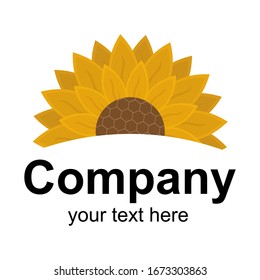 Vector illustration of isolated sunflower on a white background used for logos, magazines, books, posters, menu covers, web pages.