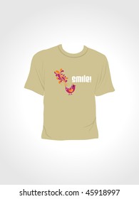 vector illustration of isolated tshirt with background