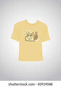 vector illustration of isolated tshirt with grungy arrow concept
