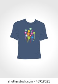 vector illustration of isolated tshirt on background
