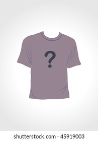 Vektorgrafik von isoliertem T-Shirt mit Fragezeichen