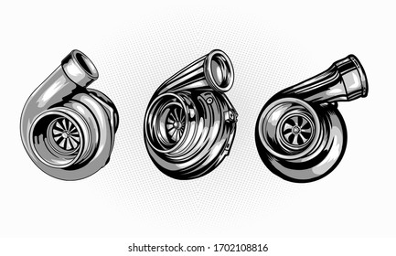 Vector illustration of isolated Turbo booster