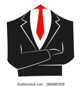 Vector illustration of an isolated tuxedo on a white background. Simple flat style.