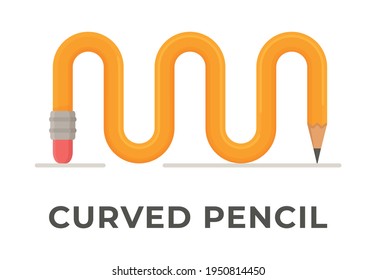 Vector illustration of an Isolated Twisted Plain Pencil. Buying stationery for school or university.