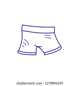 Vector illustration, isolated underpants on the white background. Line style.