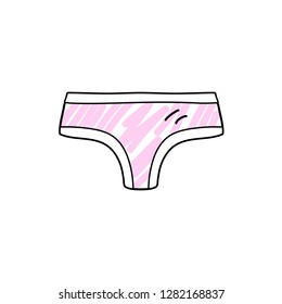 Vector illustration, isolated underpants on the white background. Line style.