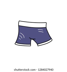 Vector illustration, isolated underpants on the white background. Line style.