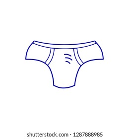 Vector illustration, isolated underpants on the white background. Line style.
