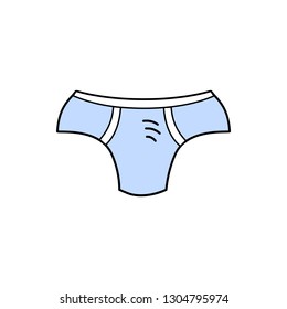 Vector illustration, isolated underpants on the white background. Line style.