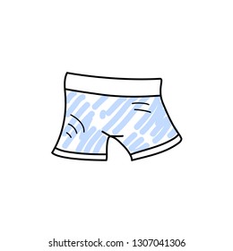 Vector illustration, isolated underpants on the white background. Line style.