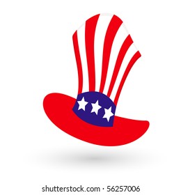 Vector illustration of isolated usa hats on white background.