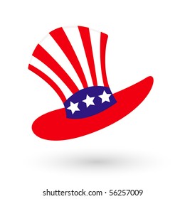 Vector illustration of isolated usa hats on white background.