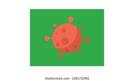 Vector illustration of isolated virus. Flu, covid concept green backgound
