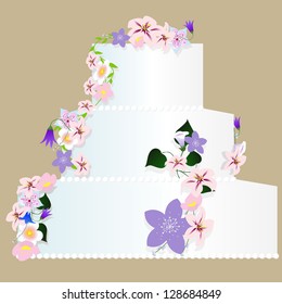 vector illustration of isolated wedding cake