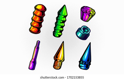 Vector illustration of isolated Wheel nuts