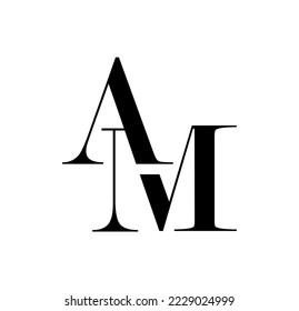 Vektorgrafik einzeln auf weißem Hintergrund Monogramm-Logo-Vektorgrafik Erstbriefe AM