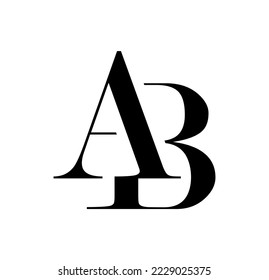 Vector Illustration isolated in white background of Monogram Logo vector Initial Letters AB