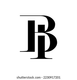 Vector Illustration isolated in white background of Monogram Logo vector Initial Letters BI