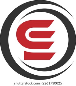 Ilustración vectorial aislada en el fondo blanco del vector del logotipo de monograma Letras iniciales CE						