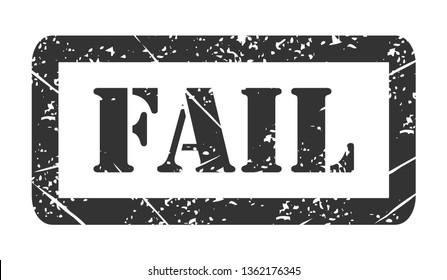 Vector illustration isolated of the word Fail in black ink stamp .
