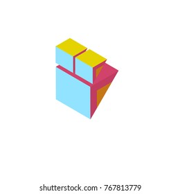 Vector illustration isometric abstract colorful block for logo and icon