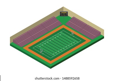 A vector illustration of Isometric American Football Stadium