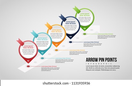 Vector illustration of Isometric Arrow Pin Points design element.