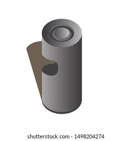 A vector illustration of an isometric ashtray bin. Garbage can. Isometric trash can.