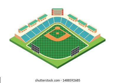 A vector illustration of Isometric Baseball Stadium