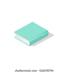 Vector illustration isometric book icon in flat design style isolated on white background.