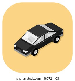 Vector illustration of an isometric Car icon. 
Isometric personal road transportation. 
Auto mobile Personal transport Web Icon.