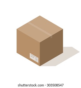 vector illustration of isometric cardboard box isolated for your design and infographics