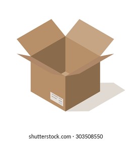 Vector Illustration Isometric Cardboard Box Isolated Stock Vector ...