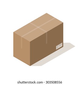 vector illustration of isometric cardboard box isolated for your design and infographics