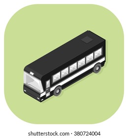 Vector illustration of an isometric Coach icon. 
Isometric passenger Bus transportation. 
Public Transport Coach Web Icon.