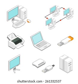 A Vector Illustration Of Isometric Computer Icons.
Computer Icons.
Computer Icons. With Peripheral Devices.