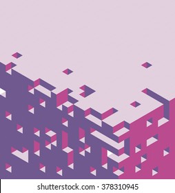 Vector illustration of isometric cubes background in pink colors